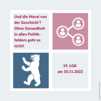 Sharepic mit Überschrift, Berliner Bär und ymbol für Vernetzung.